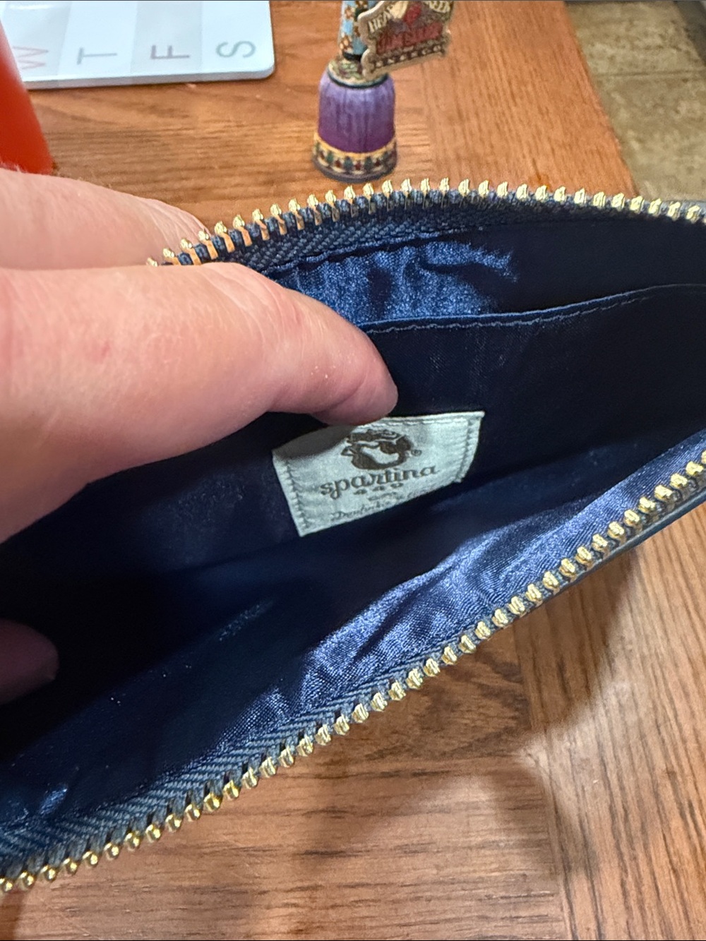 Spartina 449 Mermaid Wristlet Clutch in Navy, Teal & Cream - Picture 4 of 4